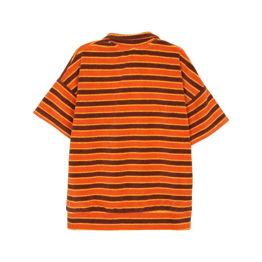 보보쇼즈(BOBO CHOSES) 스트라이프 키즈 테리 카라 반팔티셔츠 B126AC022
