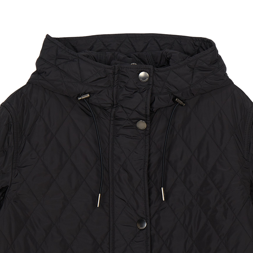 버버리(BURBERRY) 힐게이트 여성 후드 롱 퀼팅 자켓 8110325