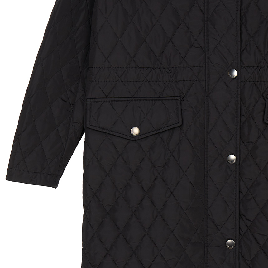 버버리(BURBERRY) 힐게이트 여성 후드 롱 퀼팅 자켓 8110325