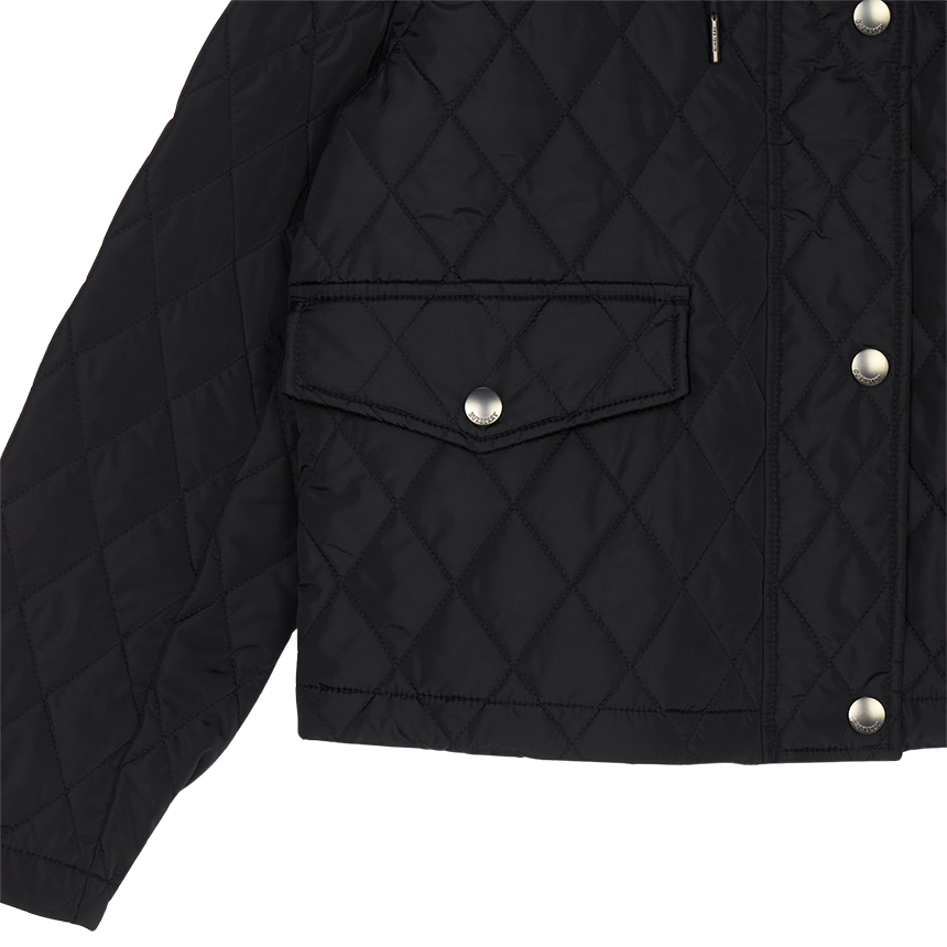 버버리(BURBERRY) 팸브룩 여성 크롭 후드 퀼팅 자켓 8110329