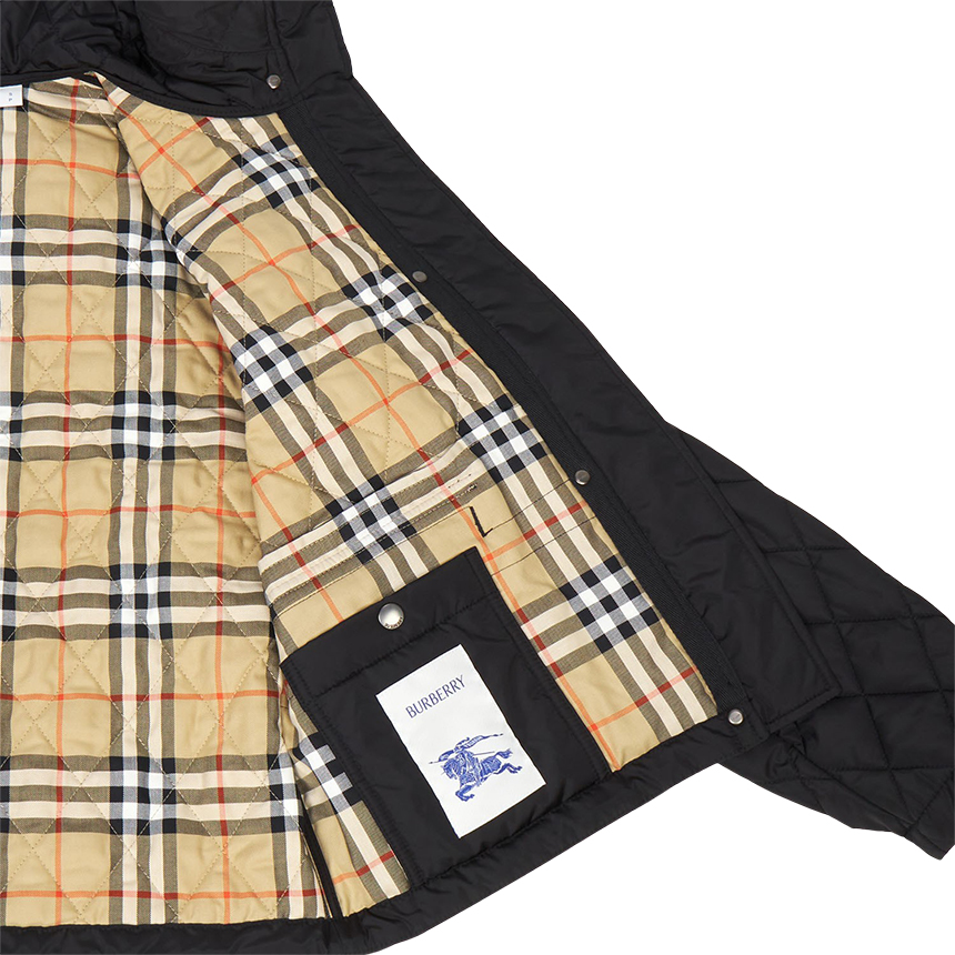 버버리(BURBERRY) 팸브룩 여성 크롭 후드 퀼팅 자켓 8110329