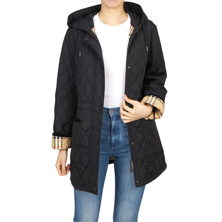 버버리(BURBERRY) 브롬리 여성 후드 퀼팅 자켓 8110531