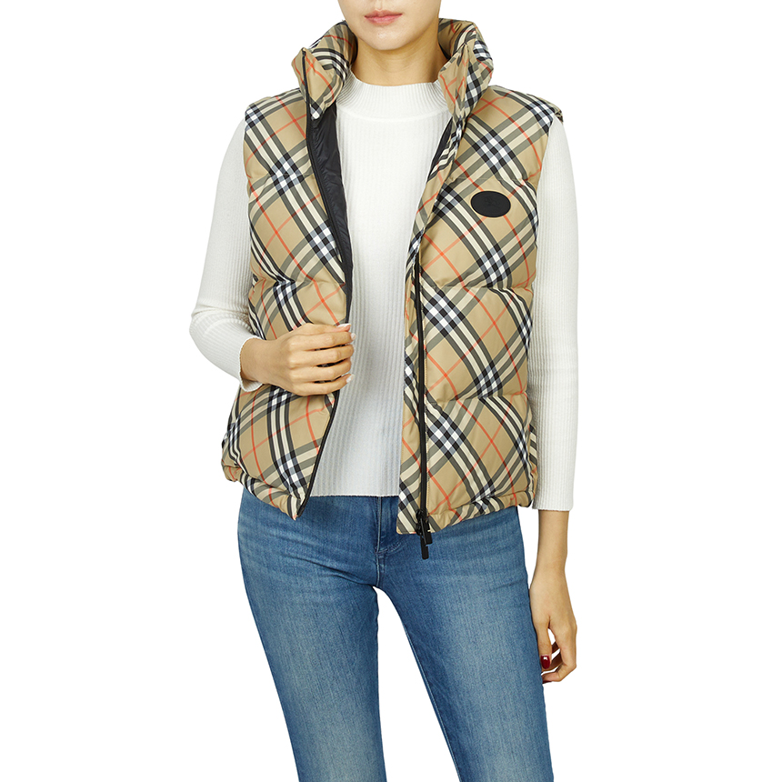 버버리(BURBERRY) 체크 여성 패딩 조끼 8113139