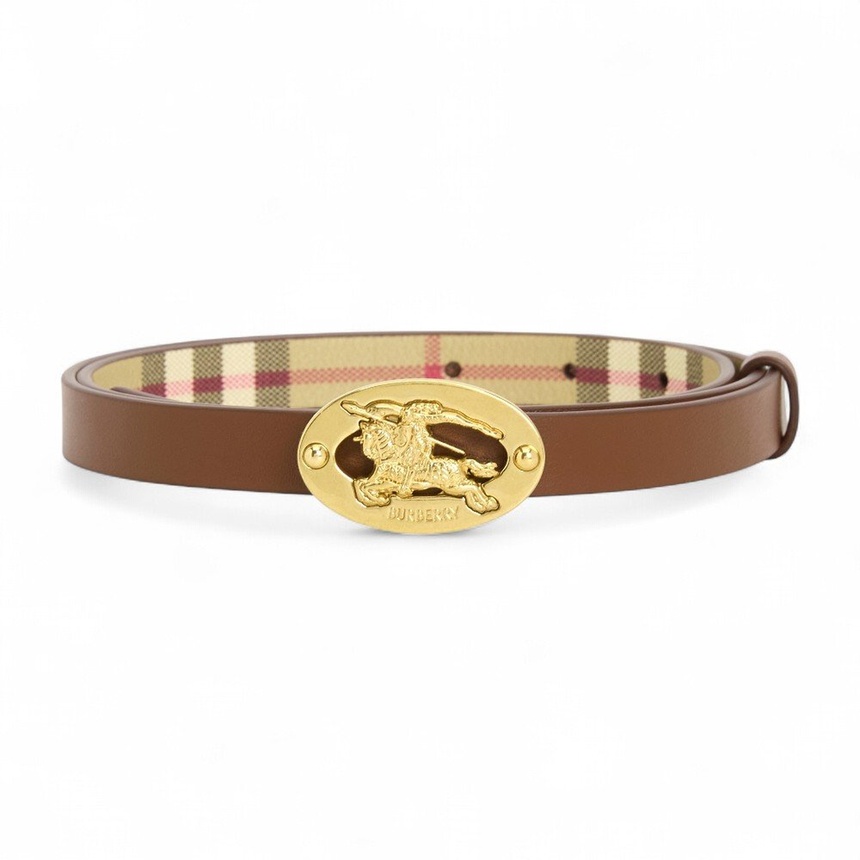 버버리(BURBERRY) 씬 체크 오벌 여성 양면 벨트 8129436