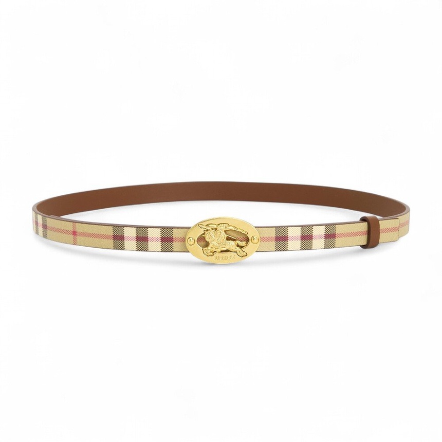 버버리(BURBERRY) 씬 체크 오벌 여성 양면 벨트 8129436