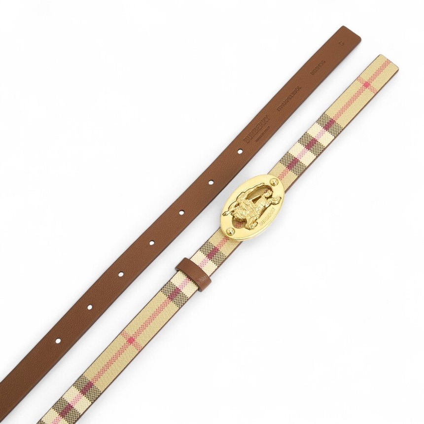 버버리(BURBERRY) 씬 체크 오벌 여성 양면 벨트 8129436