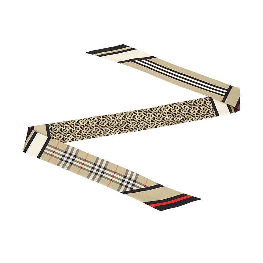 버버리(BURBERRY) 스크래치 몽타주 여성 스키니 스카프 TRIPLE CHECK SLK 8037017 SA_TRIPLE CHECK SLK 8037017_020