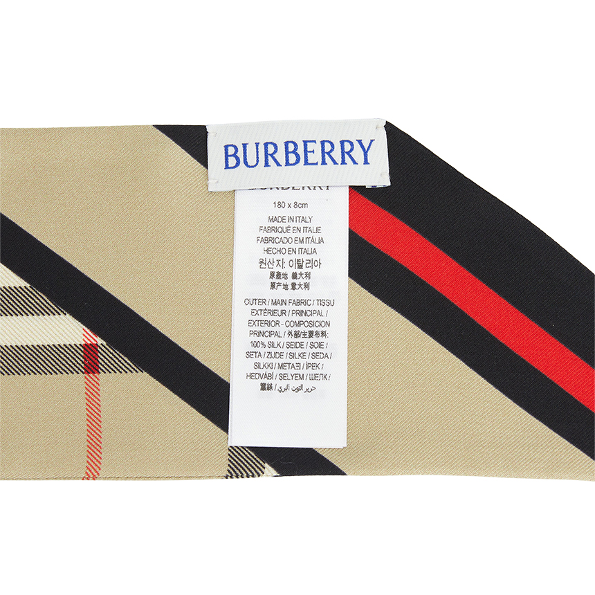 버버리(BURBERRY) 스크래치 몽타주 여성 스키니 스카프 TRIPLE CHECK SLK 8037017 SS_TRIPLE CHECK SLK 8037017_061
