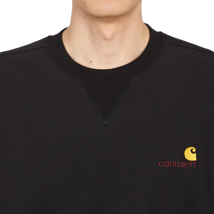 칼하트윕(CARHARTT WIP) 아메리칸 스크립트 남자 기모 긴팔 맨투맨 티셔츠 루즈핏 I025475 89XX
