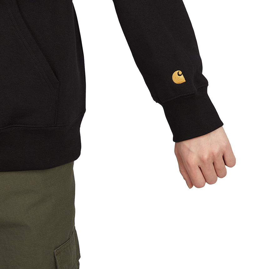 칼하트윕(CARHARTT WIP) 체이스 반집업 남자 하이넥 기모 긴팔 맨투맨 티셔츠 레귤러핏 I027038 00FXX