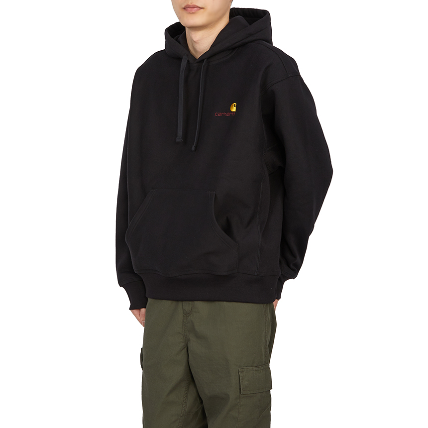 칼하트윕(CARHARTT WIP) 아메리칸 스크립트 남자 후드 기모 긴팔 맨투맨 티셔츠 루즈핏 I028279 89XX