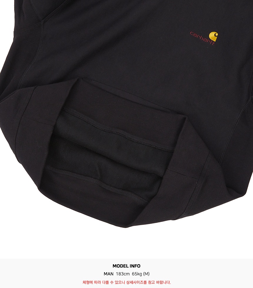 칼하트윕(CARHARTT WIP) 아메리칸 스크립트 남자 후드 기모 긴팔 맨투맨 티셔츠 루즈핏 I028279 89XX