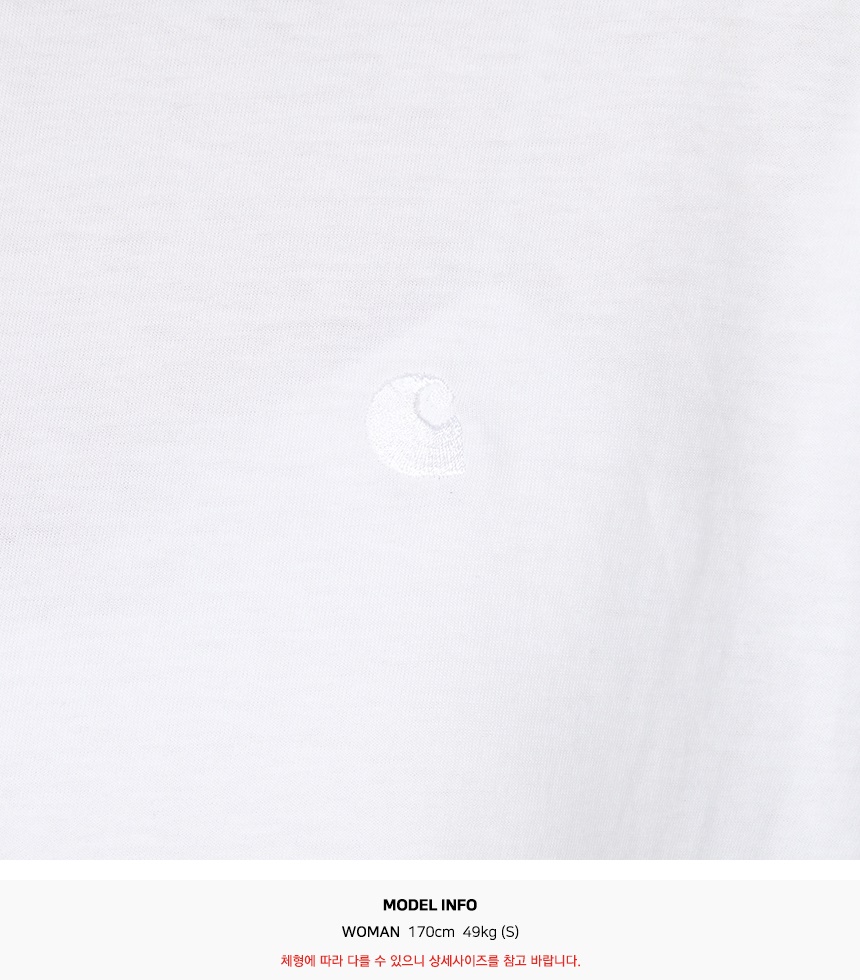 칼하트윕(CARHARTT WIP) 체스터 여성 반팔 티셔츠 I030656 02XX