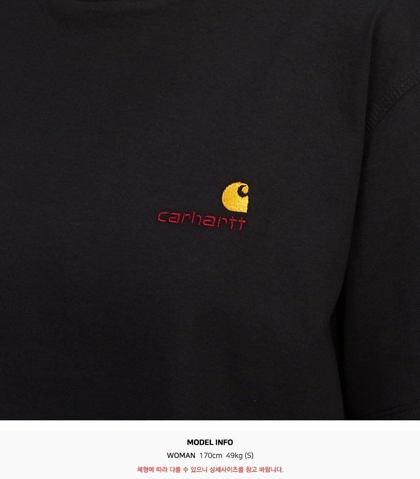 칼하트윕(CARHARTT WIP) 아메리칸 스크립트 여성 반팔티셔츠 I032218 89XX