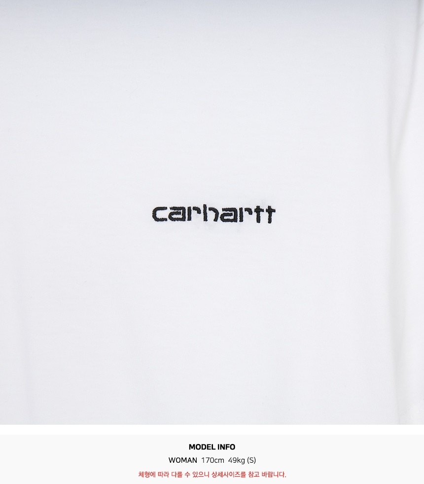 칼하트윕(CARHARTT WIP) 스크립트 엠브로이더리 여성 반팔티셔츠 I032293 00AXX