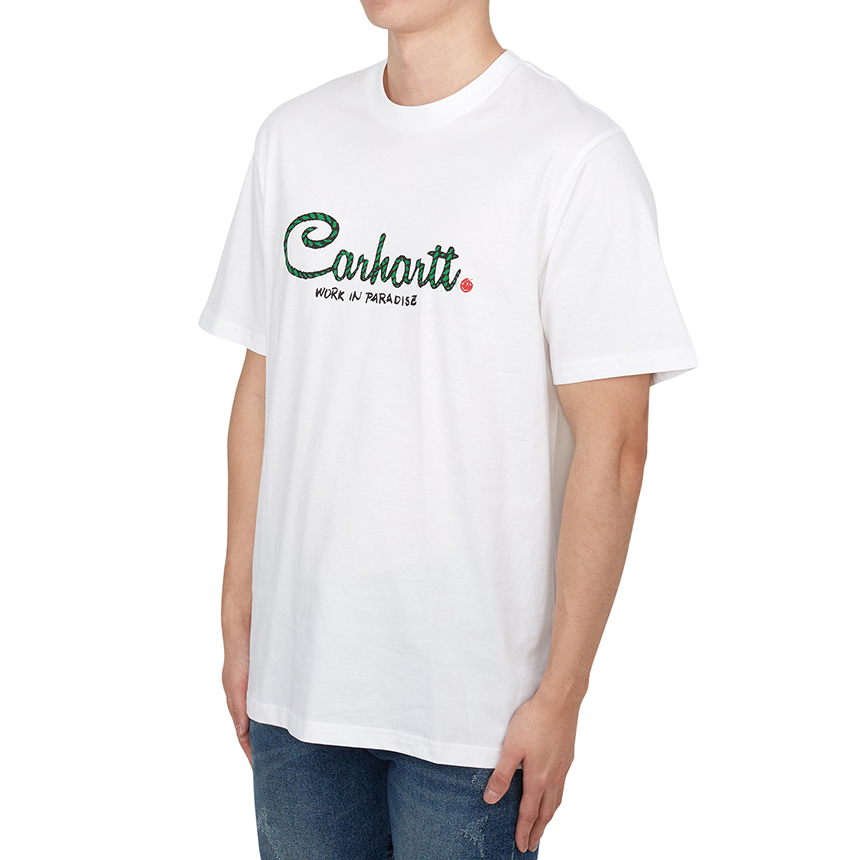 칼하트윕(CARHARTT WIP) 파라다이스 스크립트 남성 반팔티셔츠 I033948 02XX