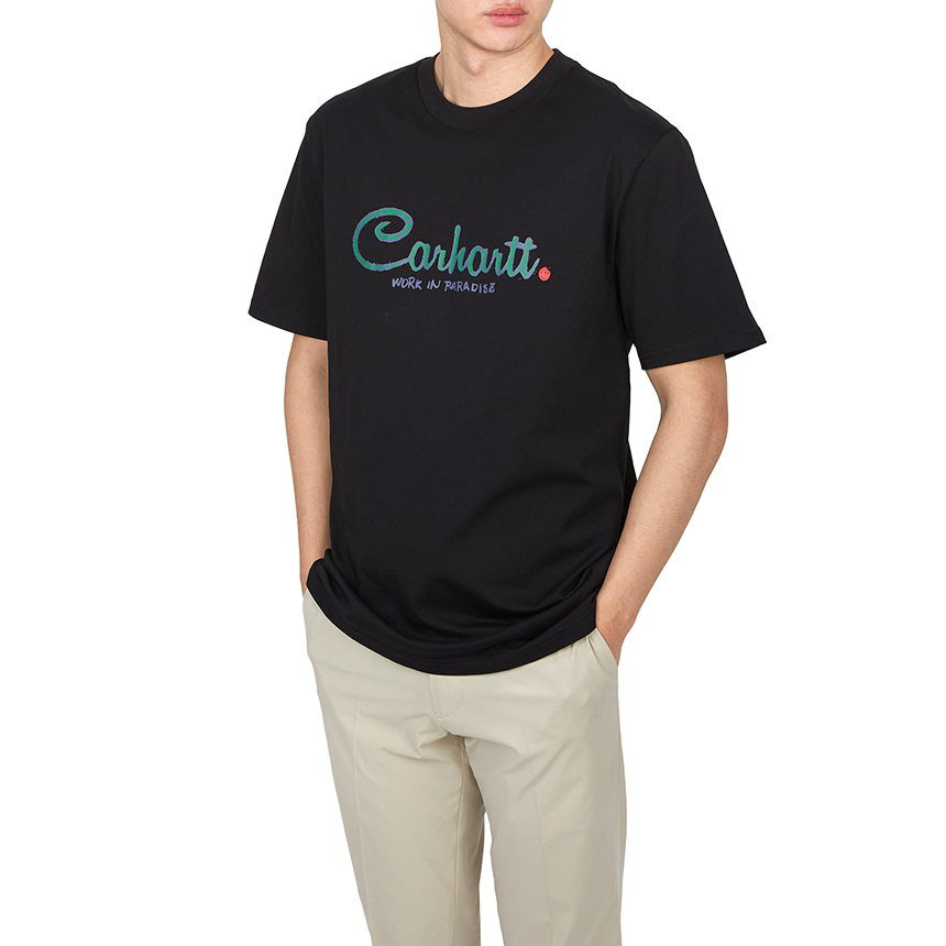 칼하트윕(CARHARTT WIP) 파라다이스 스크립트 남성 반팔티셔츠 I033948 89XX