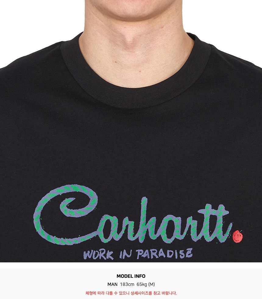 칼하트윕(CARHARTT WIP) 파라다이스 스크립트 남성 반팔티셔츠 I033948 89XX