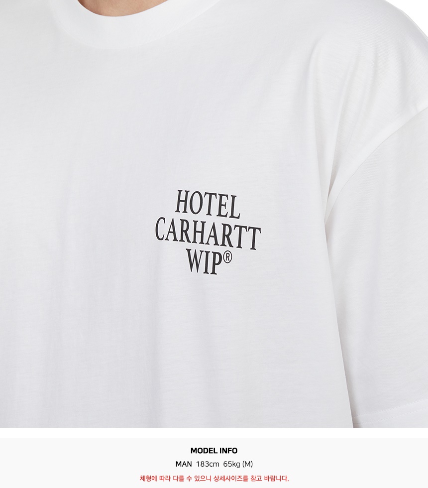 칼하트윕(CARHARTT WIP) 호텔 키스 남성 반팔티셔츠 I033959 00AXX