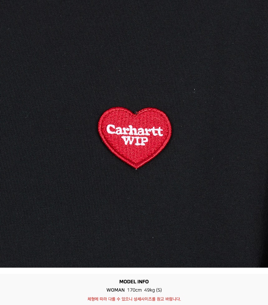 칼하트윕(CARHARTT WIP) 하트 패치 여성 긴팔티셔츠 I035469 1V2XX