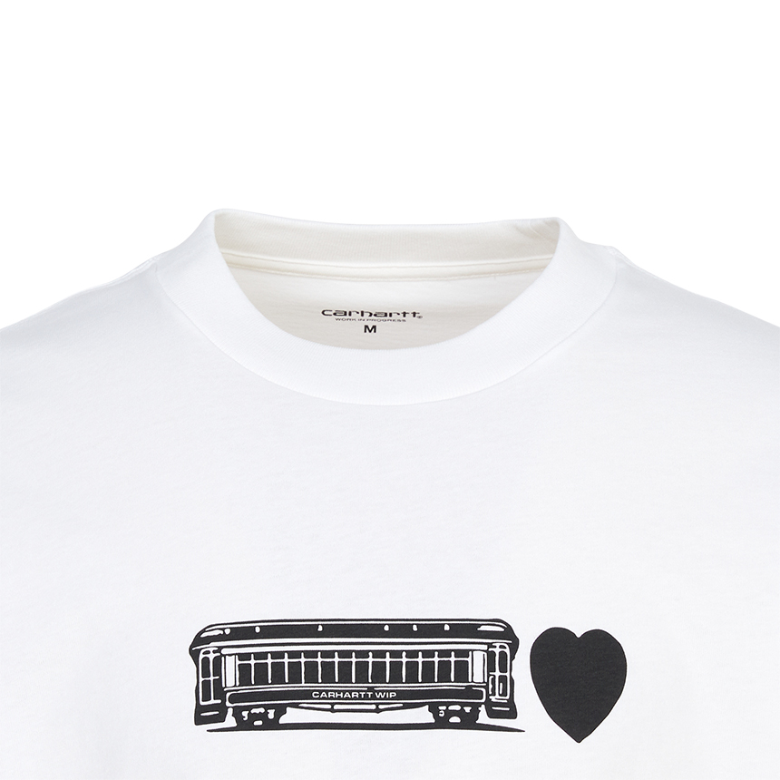칼하트윕(CARHARTT WIP) 디컨스트럭티드 라벨 남성 반팔티셔츠 I036008 02XX