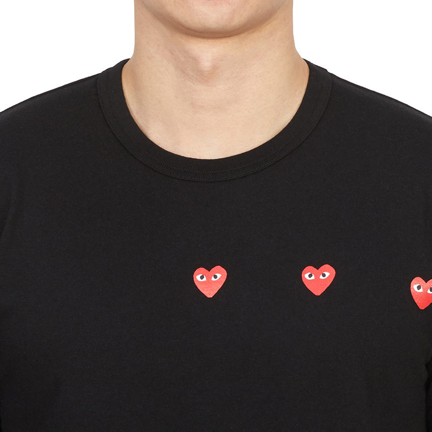 꼼데가르송(COMME DES GARCONS) 트리플 레드 하트 반팔티셔츠 (남여공용) AX T337 051 1