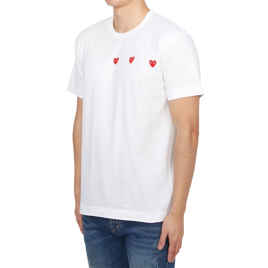 꼼데가르송(COMME DES GARCONS) 트리플 레드 하트 반팔티셔츠 (남여공용) AX T337 051 3