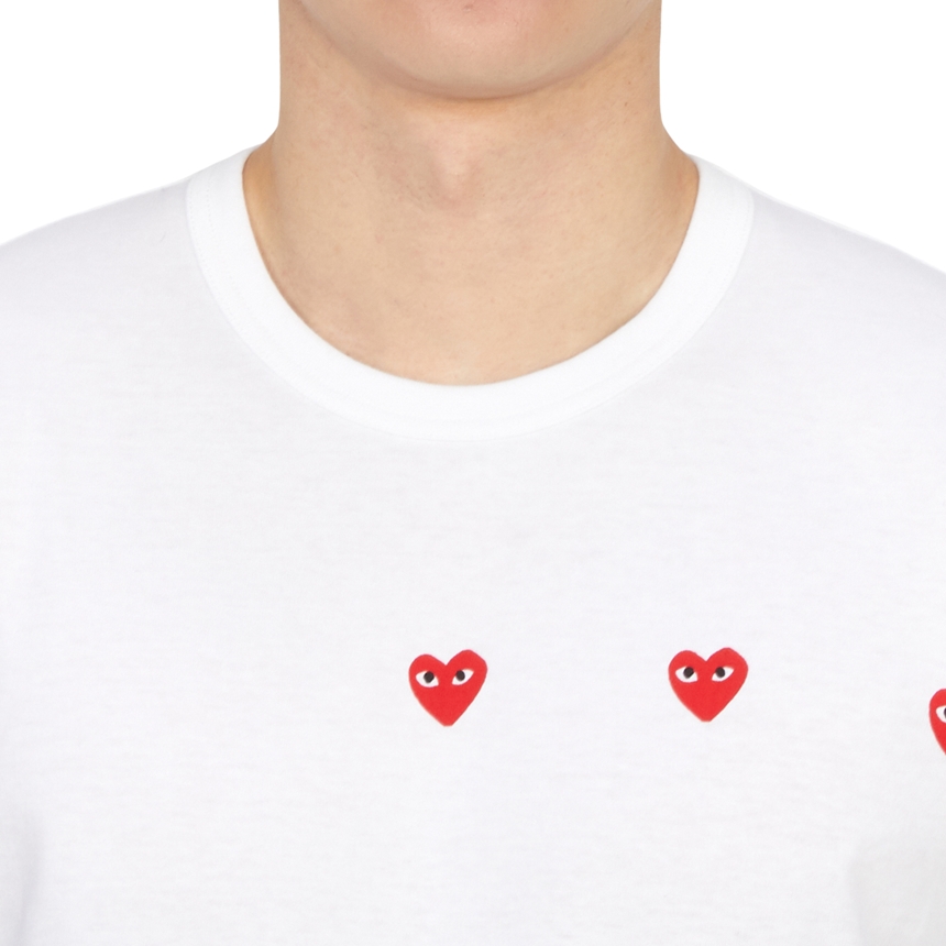 꼼데가르송(COMME DES GARCONS) 트리플 레드 하트 반팔티셔츠 (남여공용) AX T337 051 3