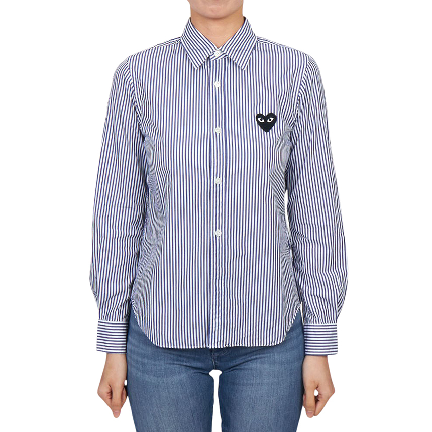 꼼데가르송(COMME DES GARCONS) 스크래치 블랙와펜 스트라이프 여성 셔츠 AZ B007 051 1 SB_AZ B007 051 1_031