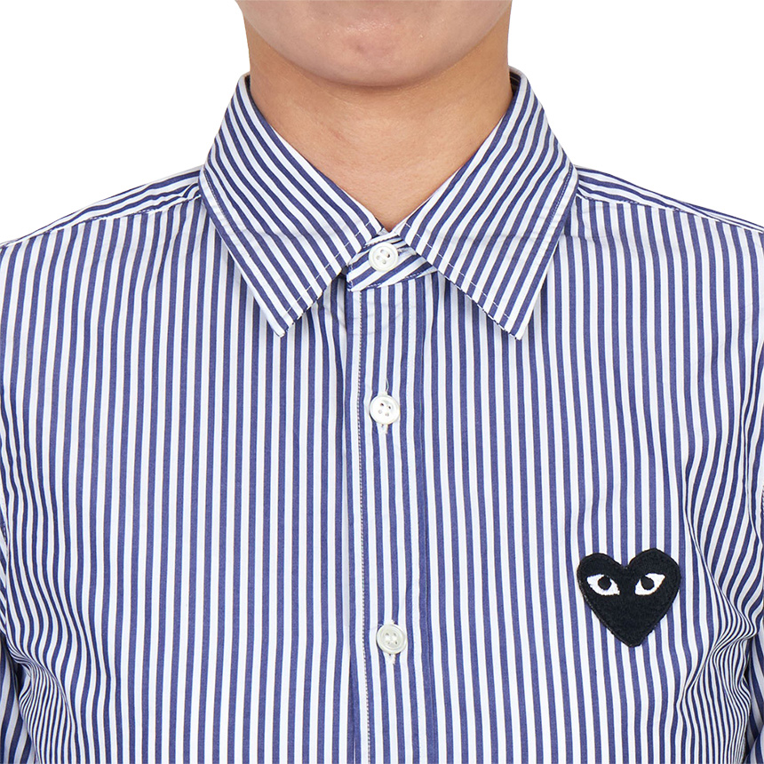 꼼데가르송(COMME DES GARCONS) 스크래치 블랙와펜 스트라이프 여성 셔츠 AZ B007 051 1 SB_AZ B007 051 1_031