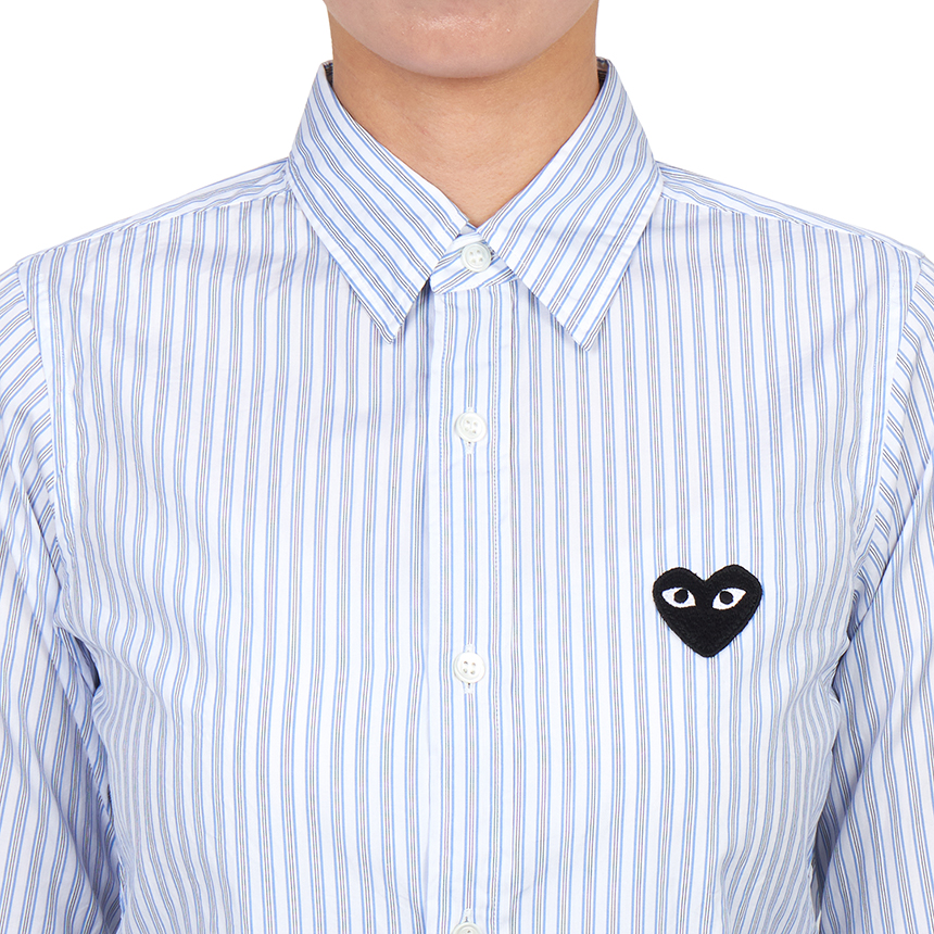 꼼데가르송(COMME DES GARCONS) 블랙와펜 스트라이프 여성 셔츠 AZ B019 051 1