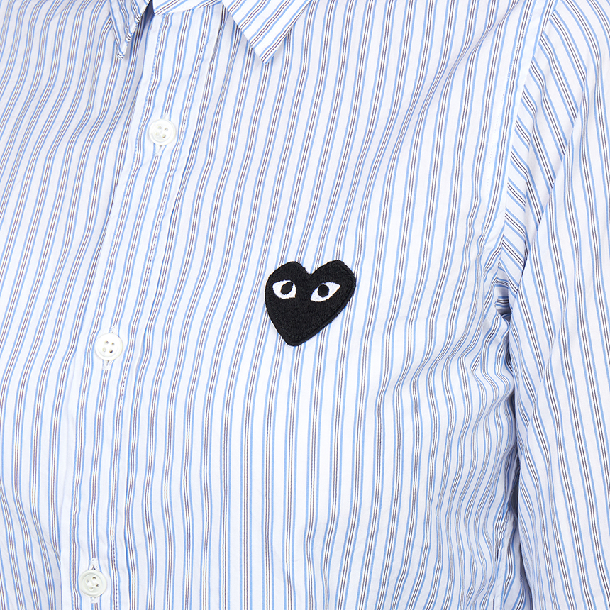 꼼데가르송(COMME DES GARCONS) 블랙와펜 스트라이프 여성 셔츠 AZ B019 051 1
