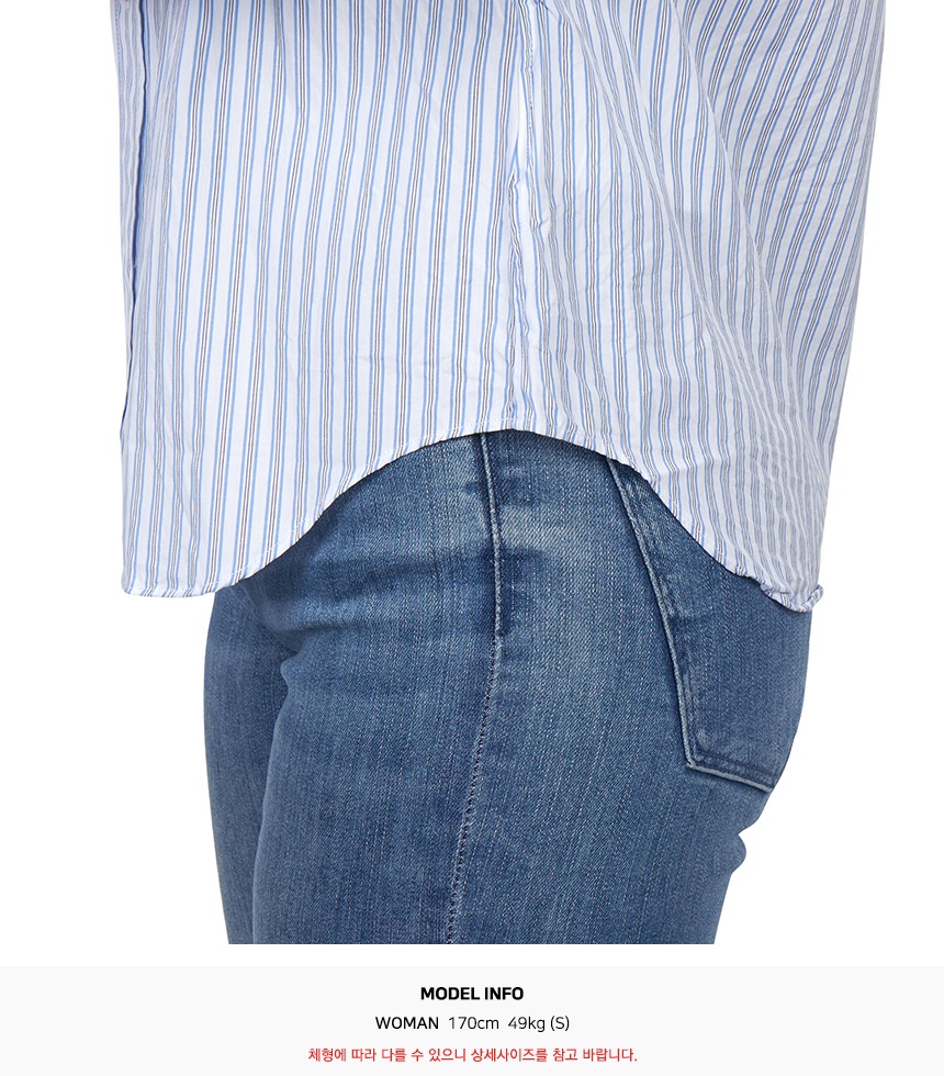 꼼데가르송(COMME DES GARCONS) 블랙와펜 스트라이프 여성 셔츠 AZ B019 051 1