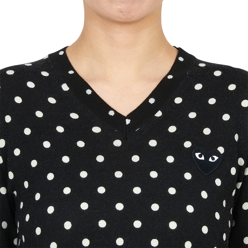 꼼데가르송(COMME DES GARCONS) 도트 블랙와펜 여성 니트 AZ N035 051 1