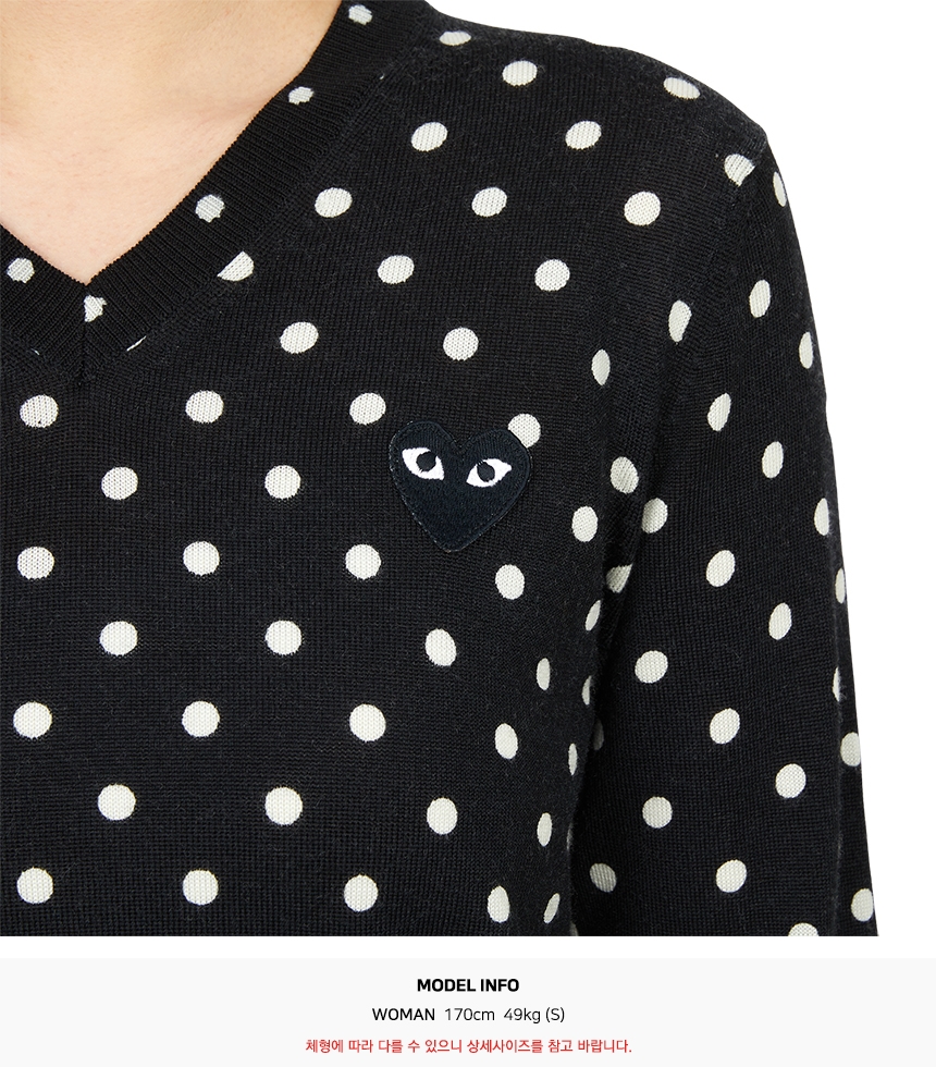꼼데가르송(COMME DES GARCONS) 도트 블랙와펜 여성 니트 AZ N035 051 1