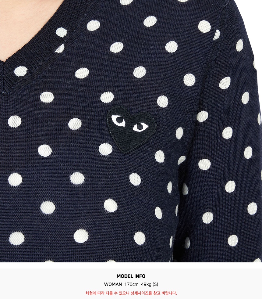 꼼데가르송(COMME DES GARCONS) 도트 블랙와펜 여성 니트 AZ N035 051 2
