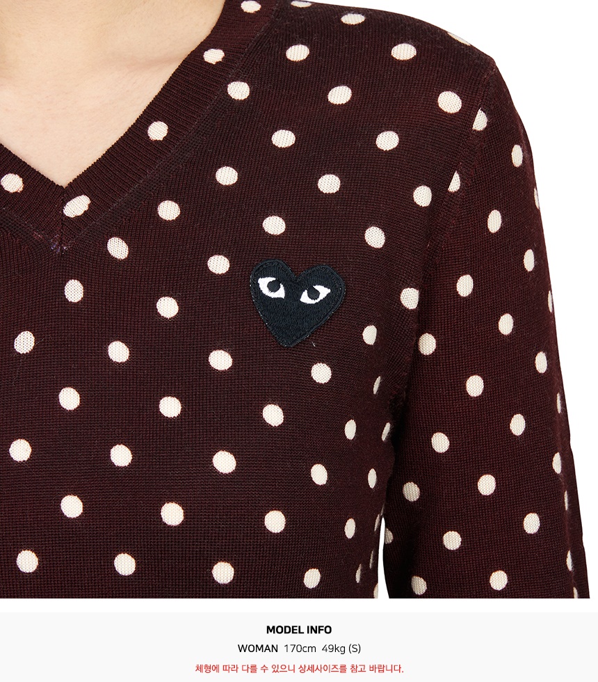 꼼데가르송(COMME DES GARCONS) 도트 블랙와펜 여성 니트 AZ N035 051 3