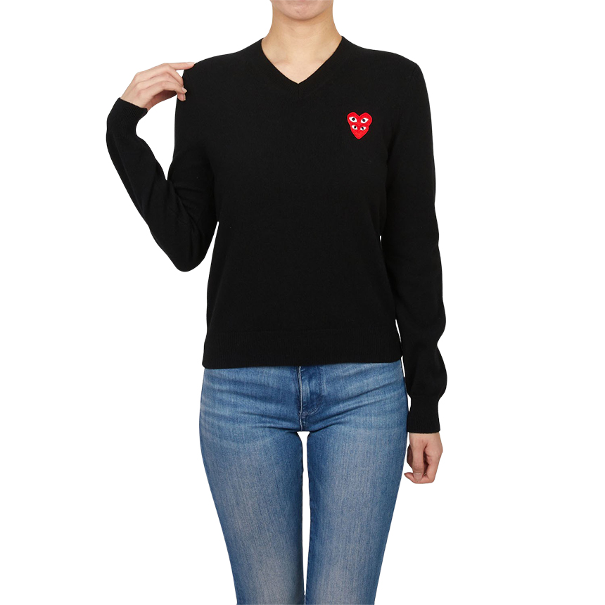 꼼데가르송(COMME DES GARCONS) 더블 레드와펜 여성 니트 AZ N073 051 1