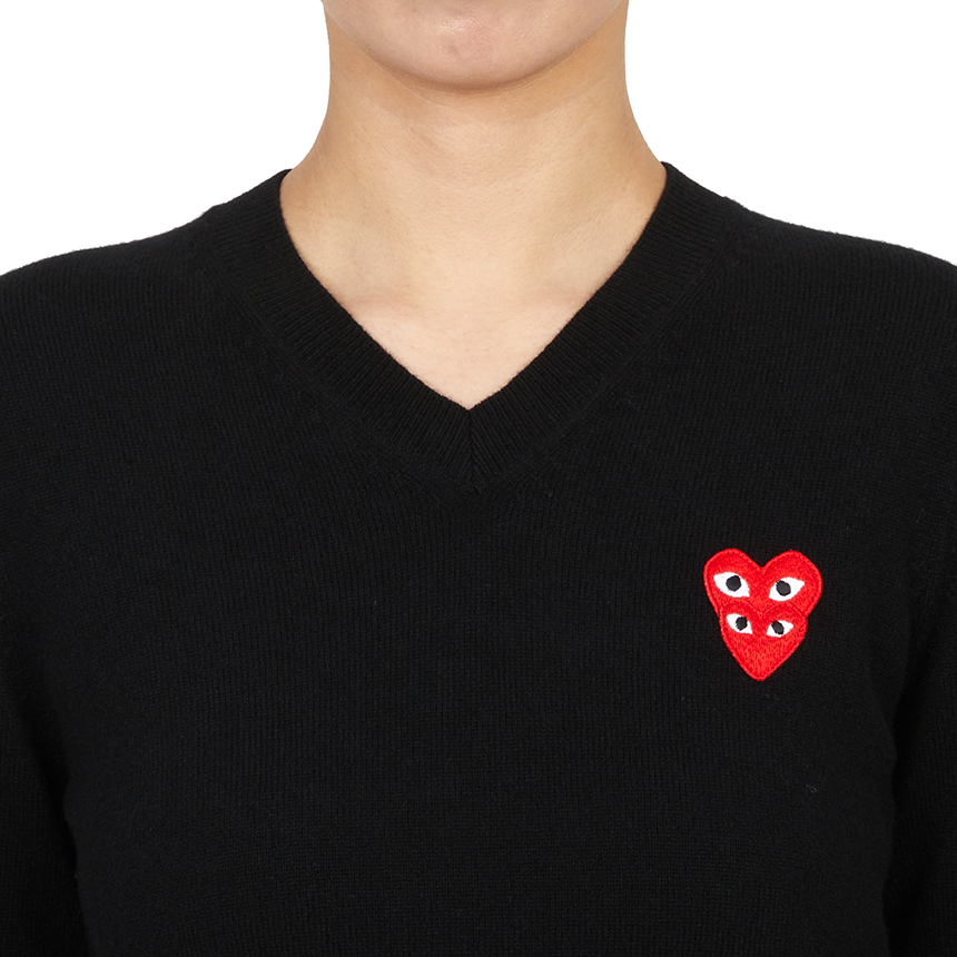 꼼데가르송(COMME DES GARCONS) 더블 레드와펜 여성 니트 AZ N073 051 1