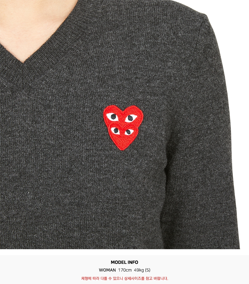 꼼데가르송(COMME DES GARCONS) 더블 레드와펜 여성 니트 AZ N073 051 2