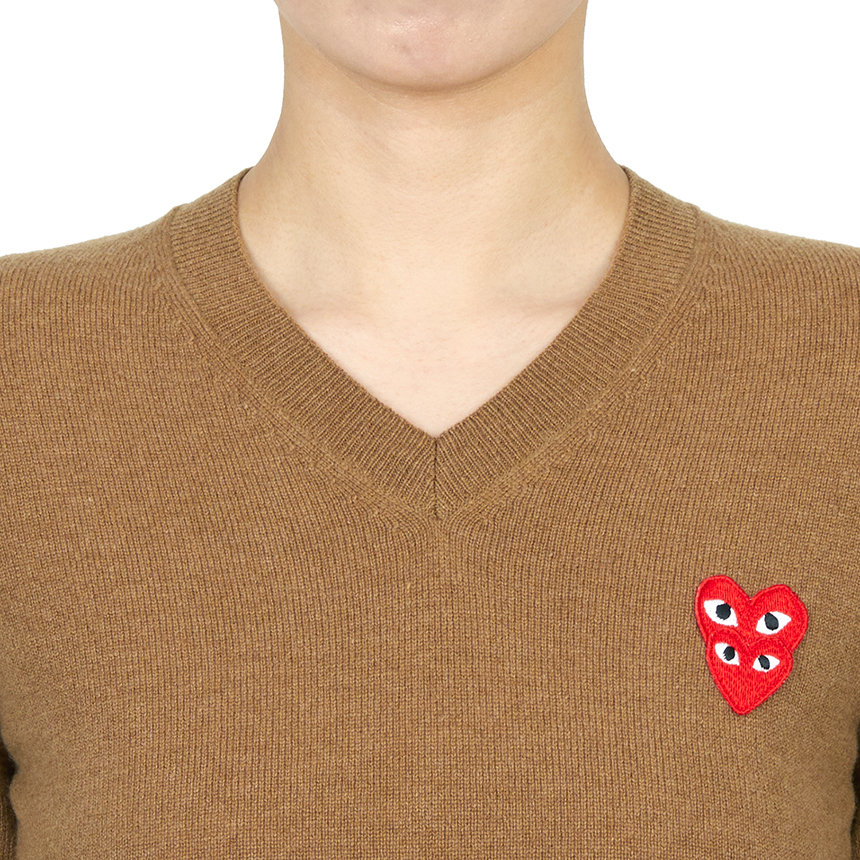 꼼데가르송(COMME DES GARCONS) 더블 레드와펜 여성 니트 AZ N073 051 3