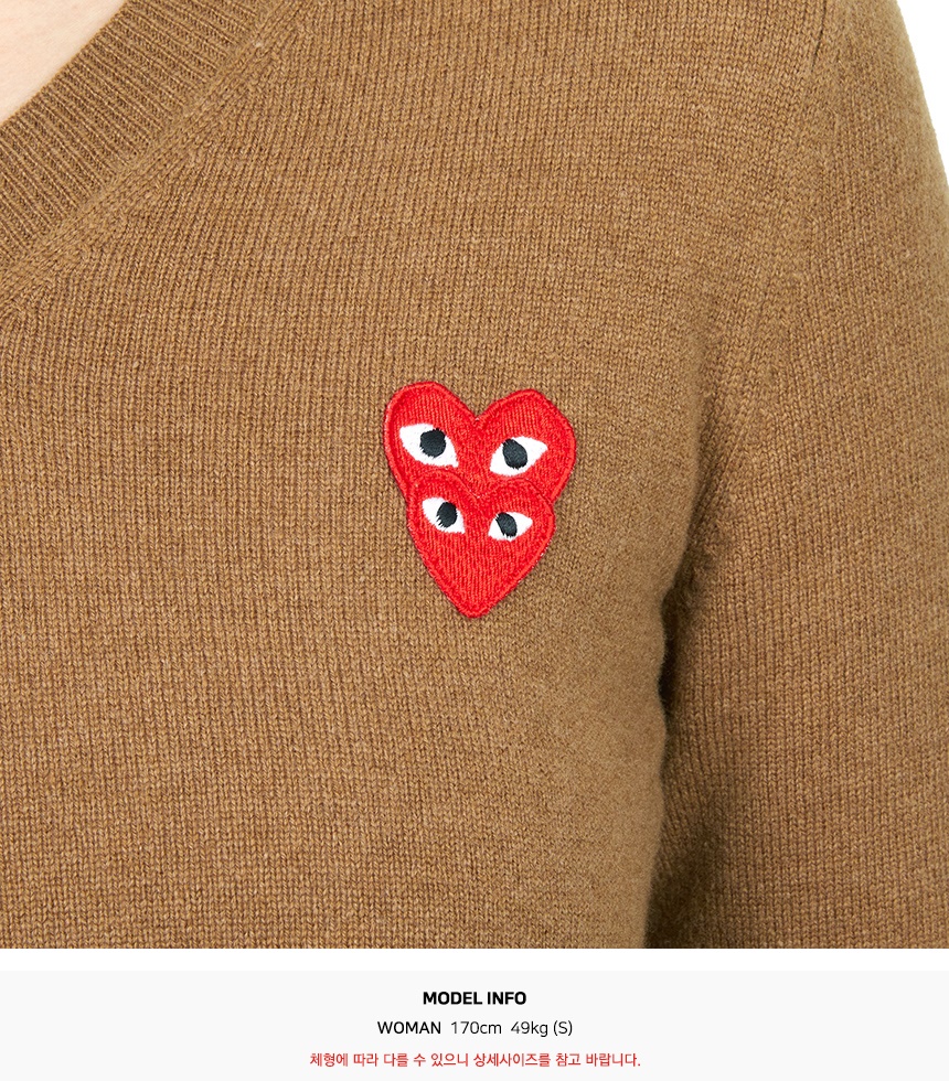 꼼데가르송(COMME DES GARCONS) 더블 레드와펜 여성 니트 AZ N073 051 3