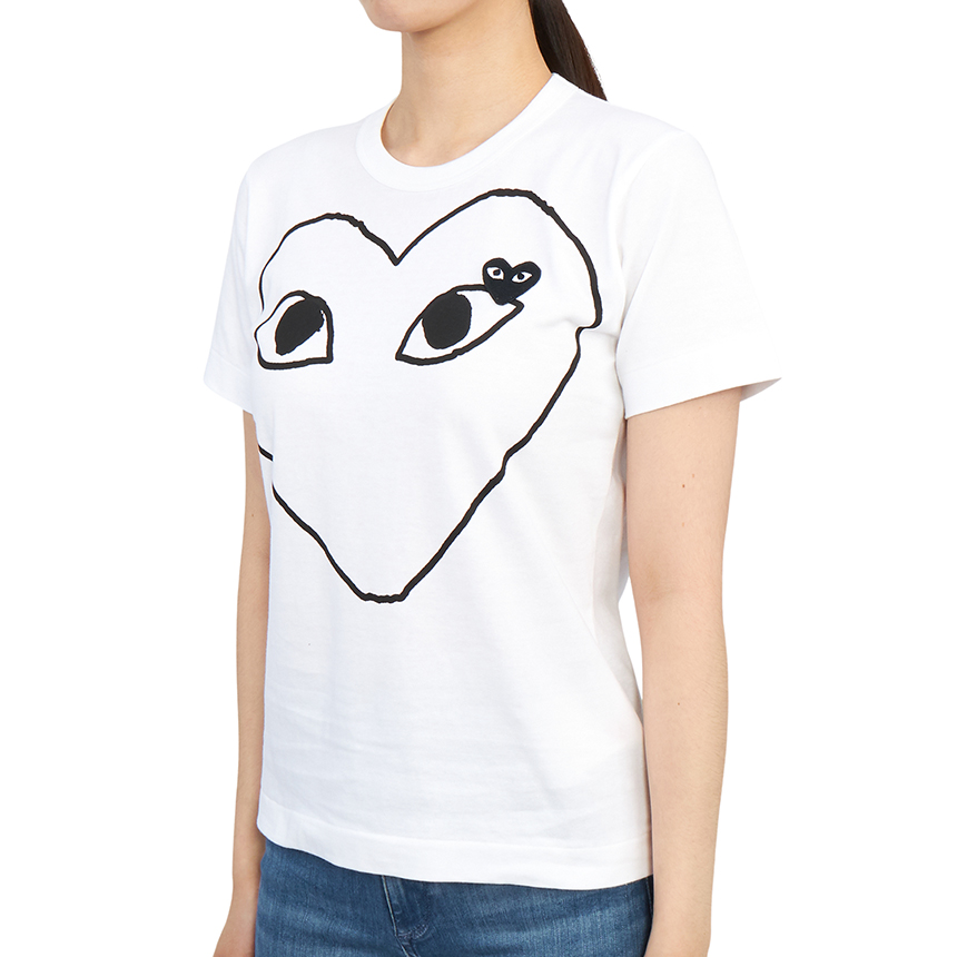 꼼데가르송(COMME DES GARCONS) 블랙하트와펜 여자 반팔티셔츠 AZ T101 051 1
