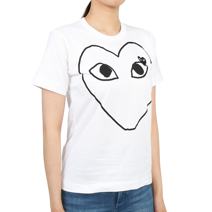 꼼데가르송(COMME DES GARCONS) 블랙하트와펜 여자 반팔티셔츠 AZ T101 051 1