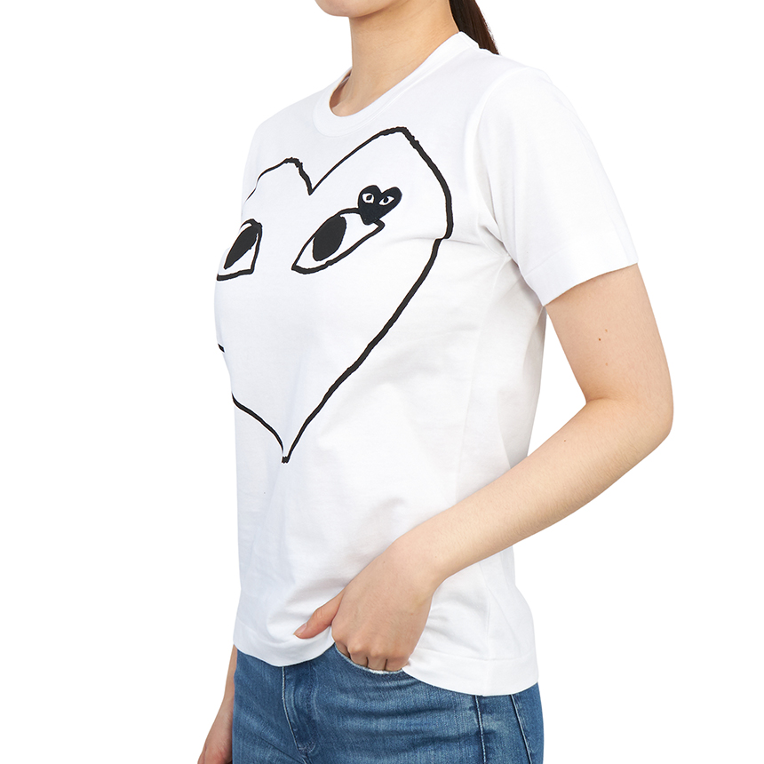 꼼데가르송(COMME DES GARCONS) 블랙하트와펜 여자 반팔티셔츠 AZ T101 051 1