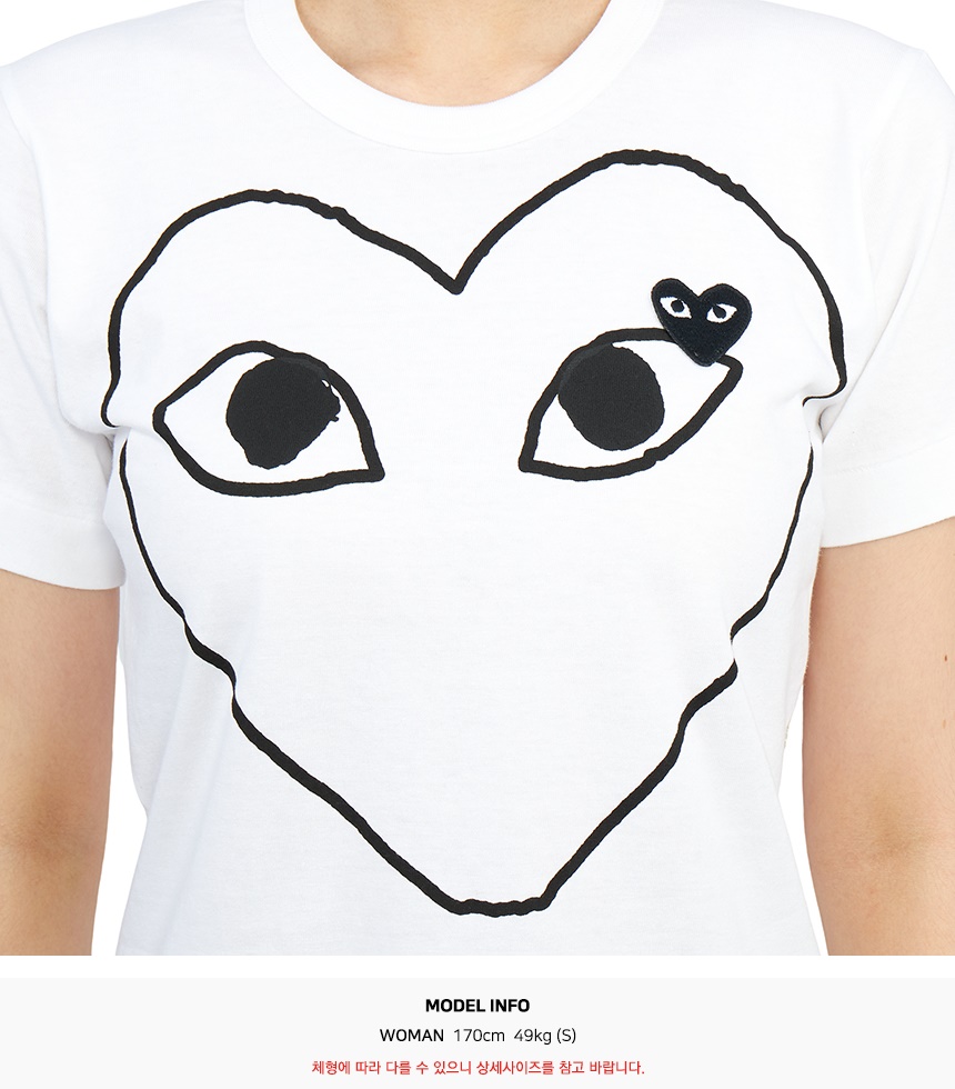 꼼데가르송(COMME DES GARCONS) 블랙하트와펜 여자 반팔티셔츠 AZ T101 051 1