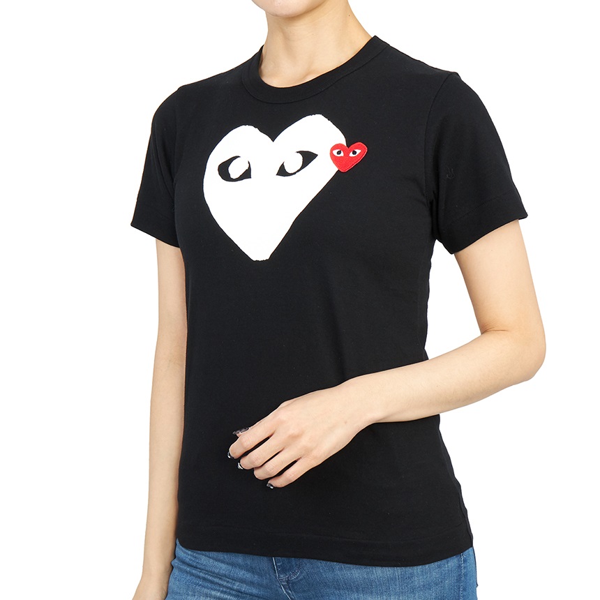 꼼데가르송(COMME DES GARCONS) 더블하트와펜 여자 반팔티셔츠 AZ T115 051 1