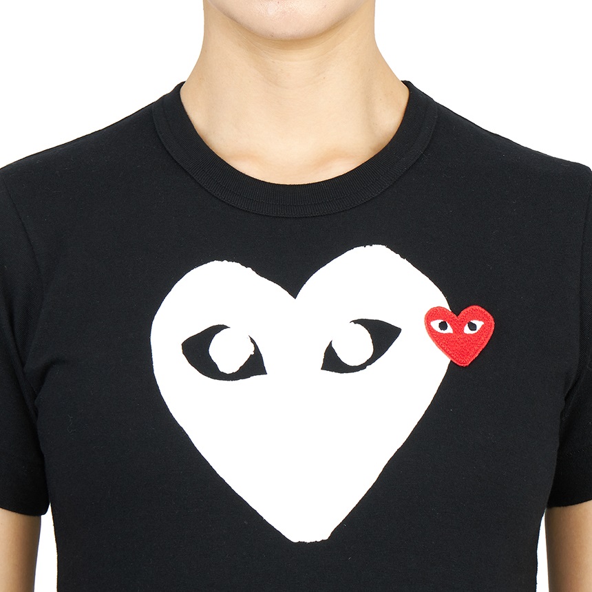 꼼데가르송(COMME DES GARCONS) 더블하트와펜 여자 반팔티셔츠 AZ T115 051 1