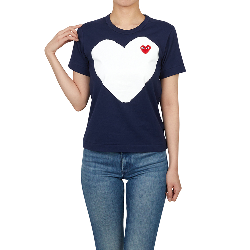 꼼데가르송(COMME DES GARCONS) 화이트하트 여성 반팔티셔츠 AZ T183 051 1