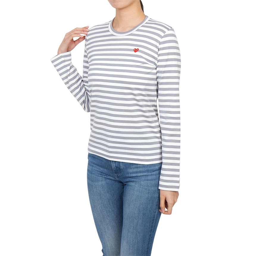 꼼데가르송(COMME DES GARCONS) 미니 레드와펜 스트라이프 여성 긴팔티셔츠 AZ T217 051 3